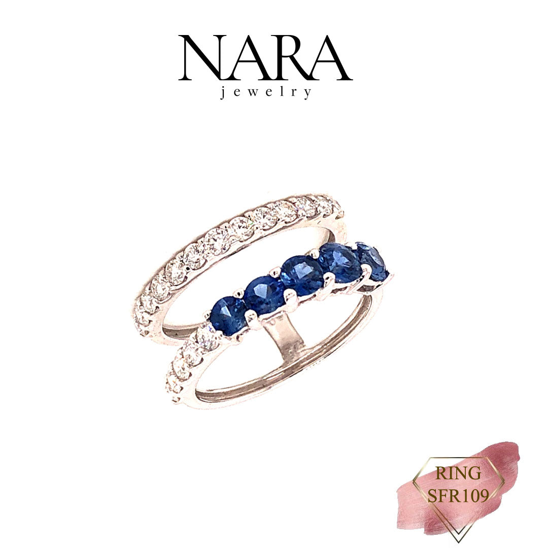 DIAMOND - SAPPPHIRE RING